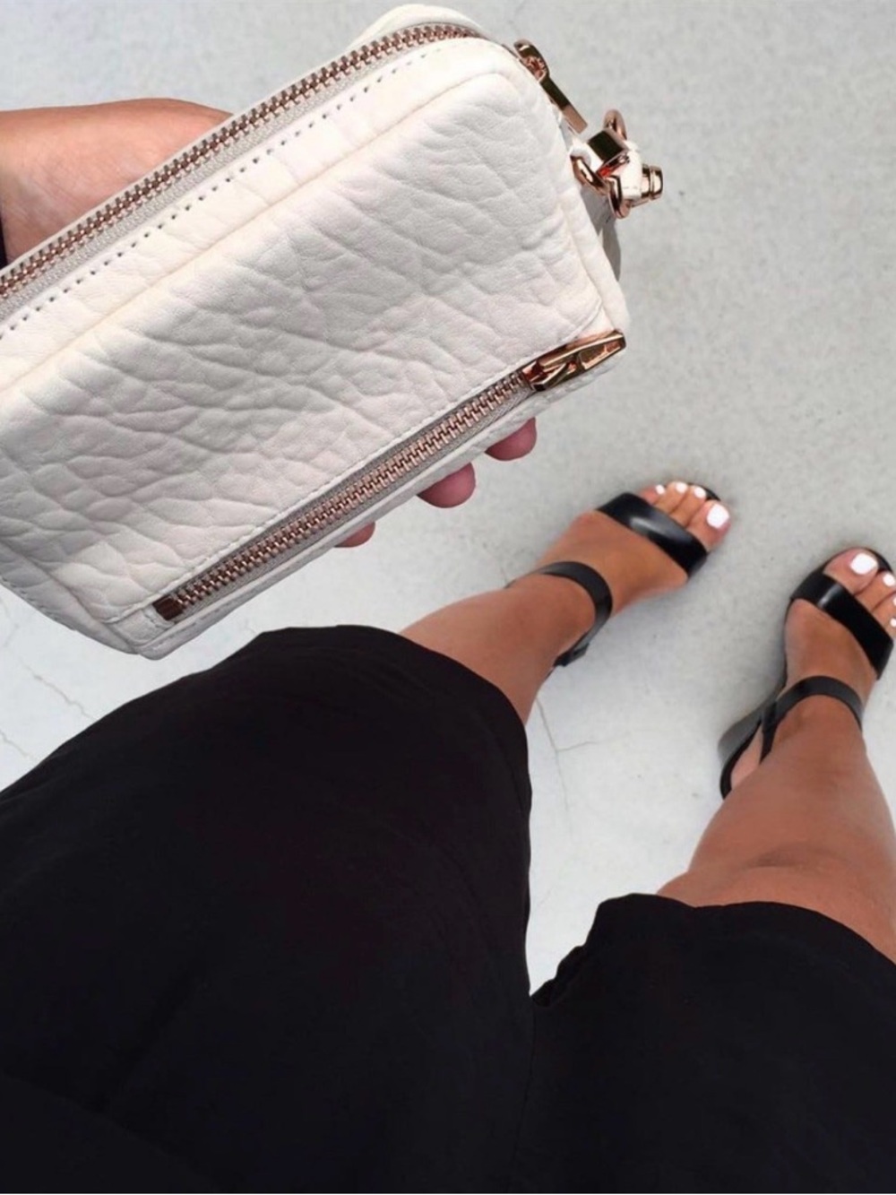 Alexander Wang Fumo Leather Wristlet (White)